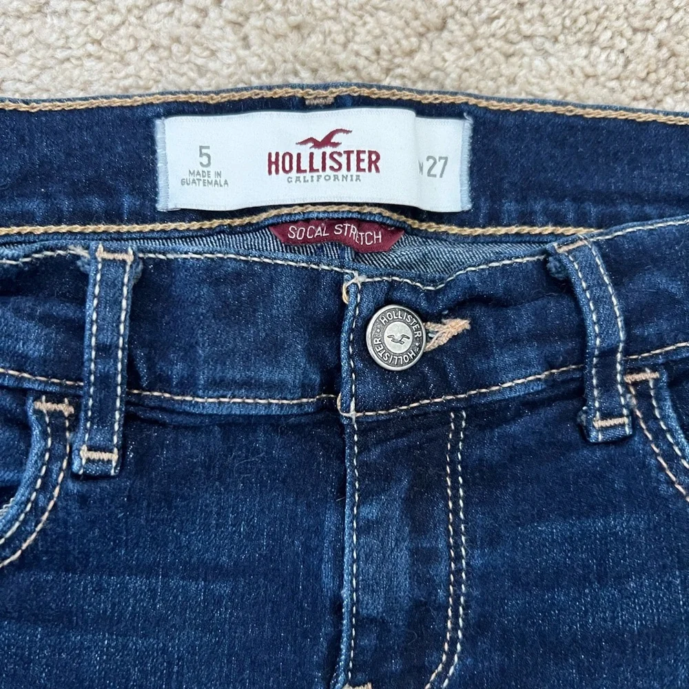 Hollister Skinny Denim Jean Bermuda Capri Size 5 Y2K - Picture 2 of 6